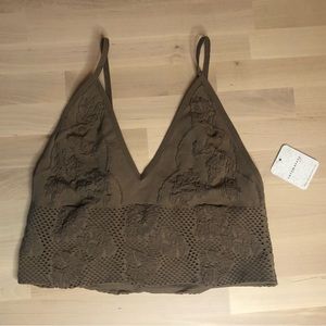 Intimately by Free People Brown/Sand Crop Bralette